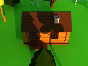 Varia&ccedil;&atilde;o de casa particular de madeira de vila de desenho animado bonito 3 Low Poly Modelo 3D