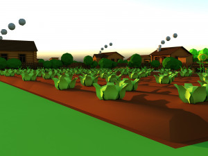 Cute Cartoon Old Wooden Village constructor Collection Low Poly Modelo 3D