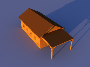 Cute Cartoon Old Wooden Village constructor Collection Low Poly Modelo 3D