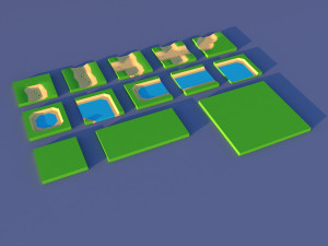 Cute Cartoon Old Wooden Village constructor Collection Low Poly Modelo 3D