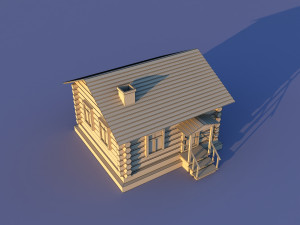 Cute Cartoon Old Wooden Village constructor Collection Low Poly Modelo 3D