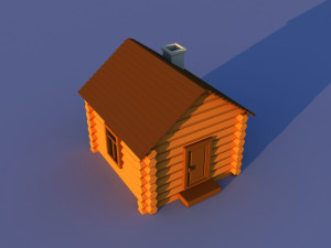 Cute Cartoon Old Wooden Village constructor Collection Low Poly Modelo 3D