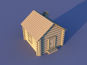 Cute Cartoon Old Wooden Village constructor Collection Low Poly Modelo 3D