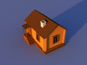 Cute Cartoon Old Wooden Village constructor Collection Low Poly Modelo 3D