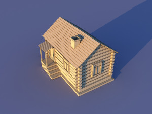 Cute Cartoon Old Wooden Village constructor Collection Low Poly Modelo 3D