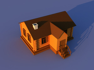 Cute Cartoon Old Wooden Village constructor Collection Low Poly Modelo 3D