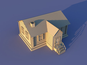 Cute Cartoon Old Wooden Village constructor Collection Low Poly Modelo 3D