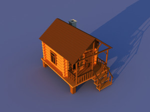 Cute Cartoon Old Wooden Village constructor Collection Low Poly Modelo 3D