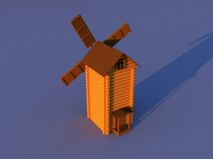 Cute Cartoon Old Wooden Village constructor Collection Low Poly Modelo 3D
