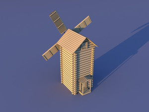 Cute Cartoon Old Wooden Village constructor Collection Low Poly Modelo 3D