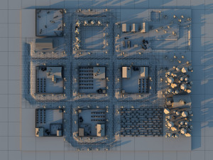 Cute Cartoon Old Wooden Village constructor Collection Low Poly Modelo 3D