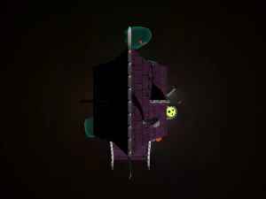 Cartoon Halloween Witchs House Low Poly 3D Model