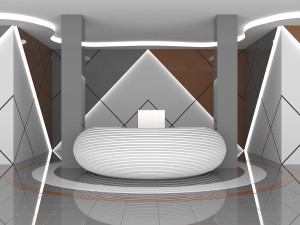 Scifi Interior Parametric glow loft reception desk 3D Model