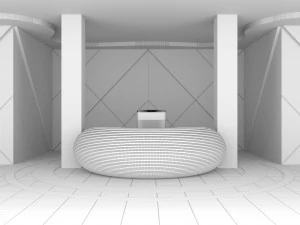 Mesa de recep&ccedil;&atilde;o de loft com brilho param&eacute;trico interior Scifi Modelo 3D