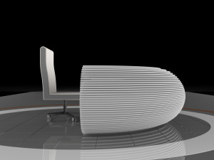 Scifi Interior Parametric glow loft reception desk Model 3D