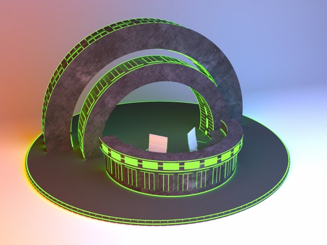 Cyber Scifi Interior Glow Reception Desk 3D Model .c4d .max .obj .3ds .fbx .stl .blend 