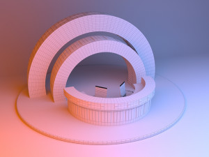 Cyber Scifi Interior Glow Reception Desk 3D Model