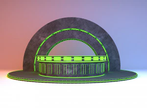 Cyber Scifi Interior Glow Reception Desk 3D Model
