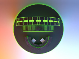 Cyber Scifi Interior Glow Reception Desk 3D Model