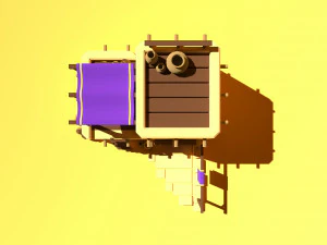 Cute Cartoon Desert House Low Poly 3D Model