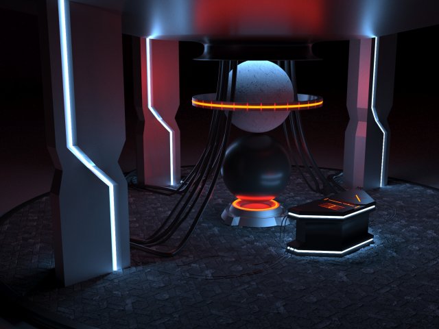 Sci-fi Cyber Interior of Control Center Modelo 3D .c4d .max .obj .3ds .fbx .stl .blend 