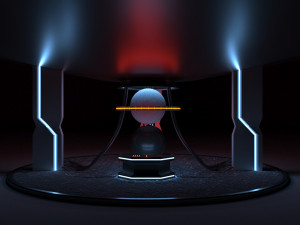 Sci-fi Cyber Interior of Control Center Modelo 3D