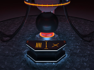 Sci-fi Cyber Interior of Control Center Modelo 3D