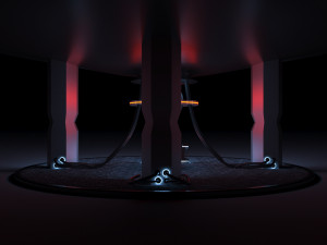 Sci-fi Cyber Interior of Control Center Modelo 3D
