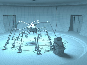 Futuristic Sci-fi Cyber Scientific Laboratory-Headquarters Modelo 3D