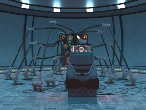 Futuristic Sci-fi Cyber Scientific Laboratory-Headquarters Modelo 3D