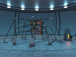 Futuristic Sci-fi Cyber Scientific Laboratory-Headquarters Modelo 3D