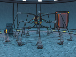 Futuristic Sci-fi Cyber Scientific Laboratory-Headquarters Modelo 3D