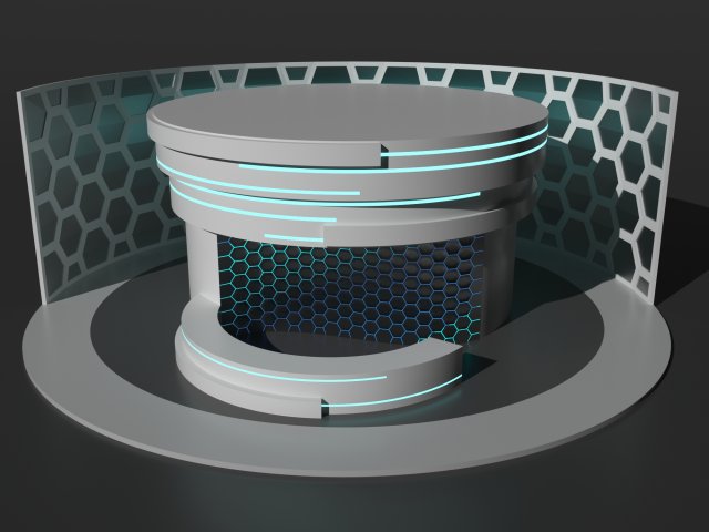 Scifi glow futuristic reception Model 3D .c4d .max .obj .3ds .fbx .stl .blend 