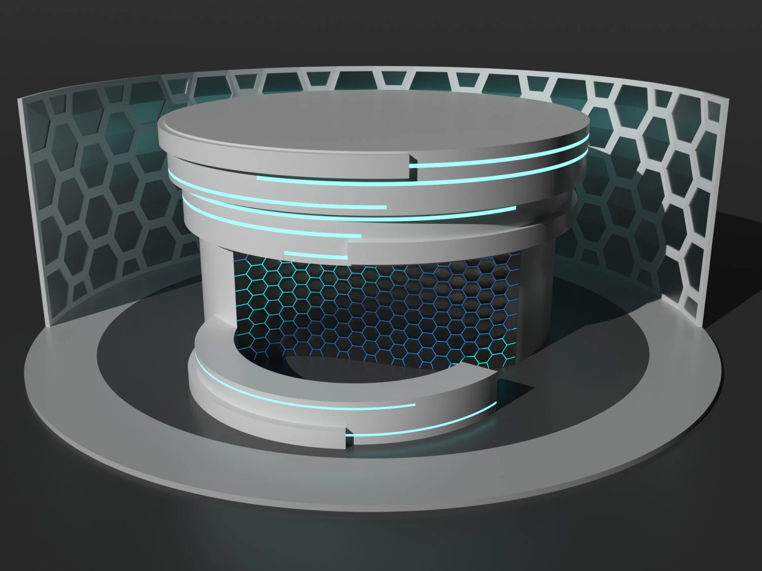 Scifi glow futuristic reception 3D Model .c4d .max .obj .3ds .fbx .stl .blend 