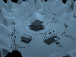Fantastic Sci-fi Scientific Research Laboratory in a Cave Modelo 3D