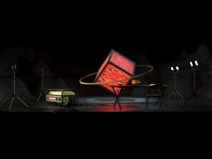 Fantastic Sci-fi Scientific Research Laboratory in a Cave Modelo 3D