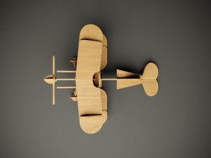 Wood aircraft model for cnc machine 3D Модель