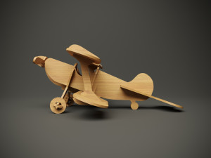 Wood aircraft model for cnc machine 3D Модель
