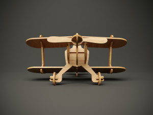 Wood aircraft model for cnc machine 3D Модель