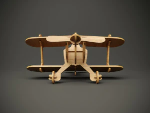 Wood aircraft model for cnc machine 3D Model