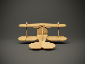 Wood aircraft model for cnc machine 3D Модель