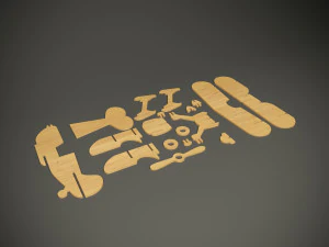 Wood aircraft model for cnc machine 3D Model