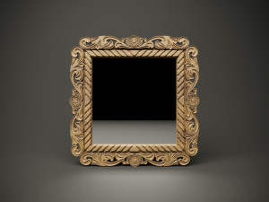 Wood model wall mirror dish for cnc machine 3D Model