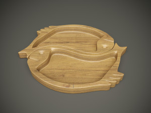 Wood model fish compartmental dish for cnc machine 3D Model