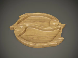 Wood model fish compartmental dish for cnc machine 3D Model