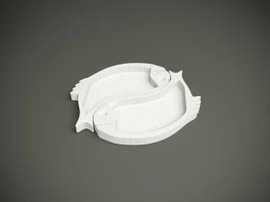 Wood model fish compartmental dish for cnc machine 3D Model