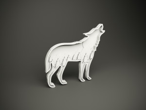 Wood parametric wall wolf model for cnc machine Modello 3D