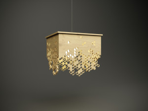 Wood parametric ceiling lamp model for cnc machine 3D Model