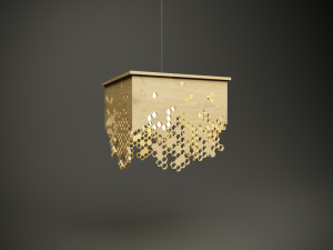 Wood parametric ceiling lamp model for cnc machine 3D मॉडल