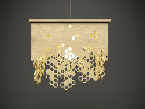 Wood parametric ceiling lamp model for cnc machine 3D Model